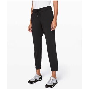 EUC Lululemon On the Fly 7/8 Pant Stretch High-Rise Black Sz 6 Minimalist Jogger